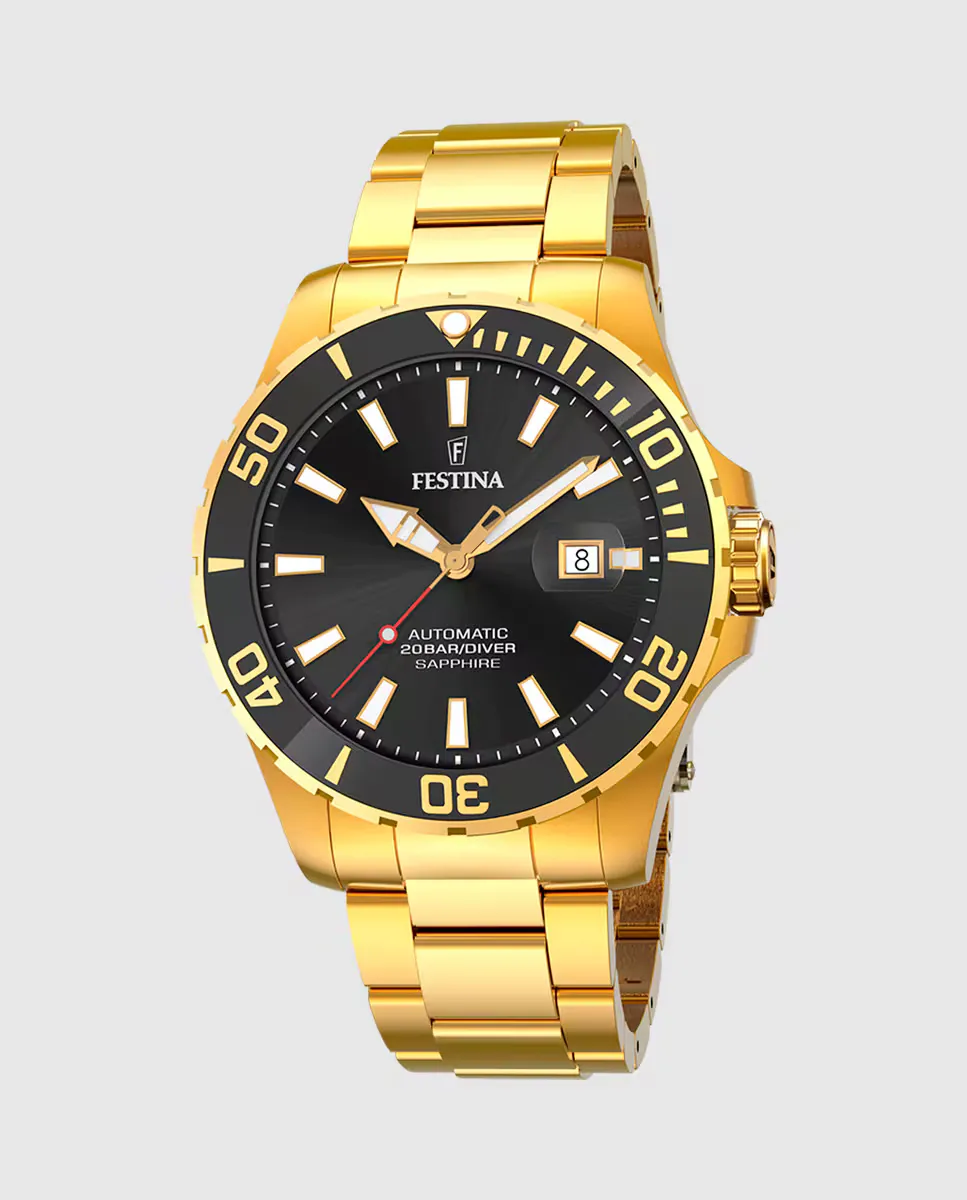 

Мужские часы F20533/2 Автоматические серебристая сталь Festina, серебряный