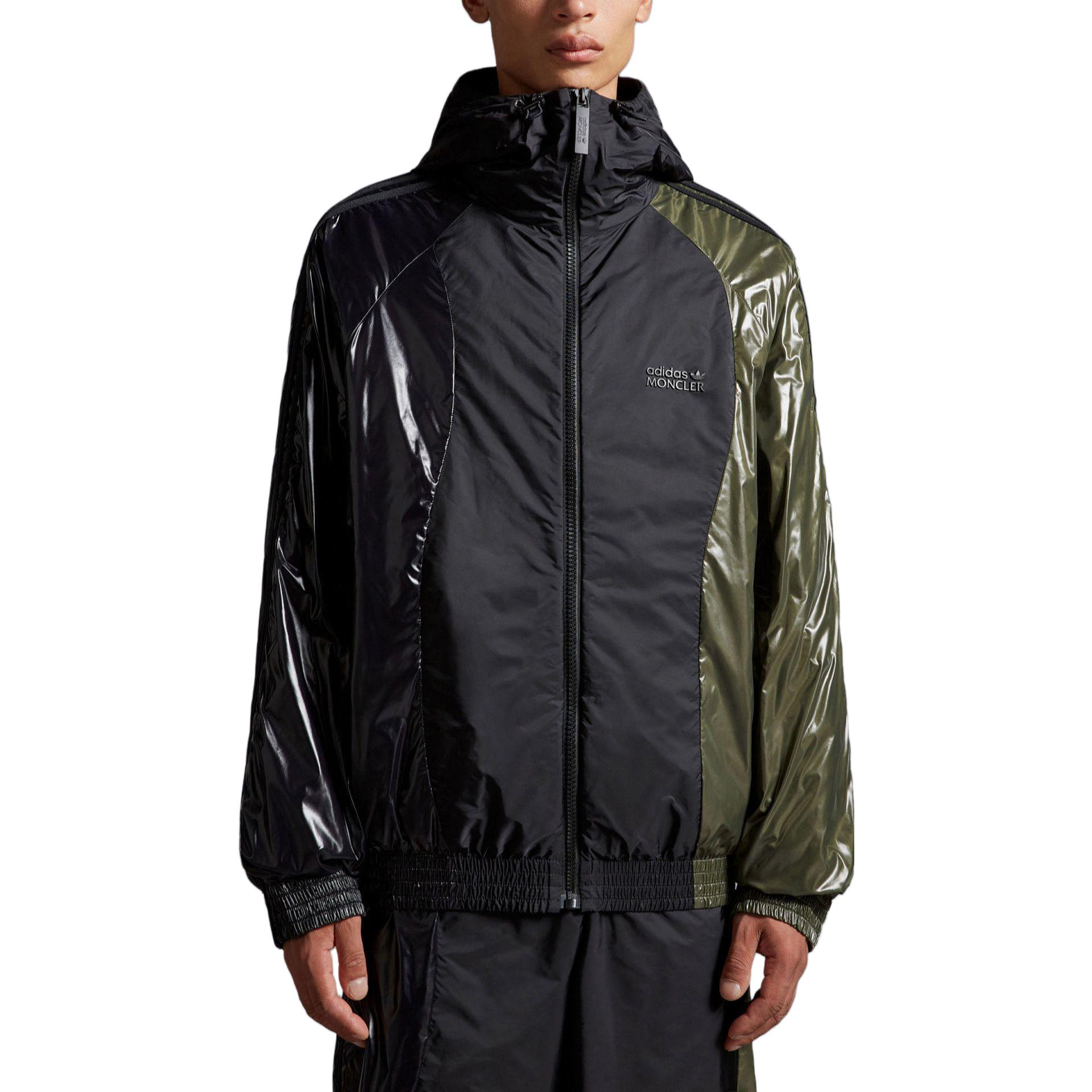 X Adidas Originals Balzers Короткая Пуховая Куртка Moncler, черный/зеленый — фото 4