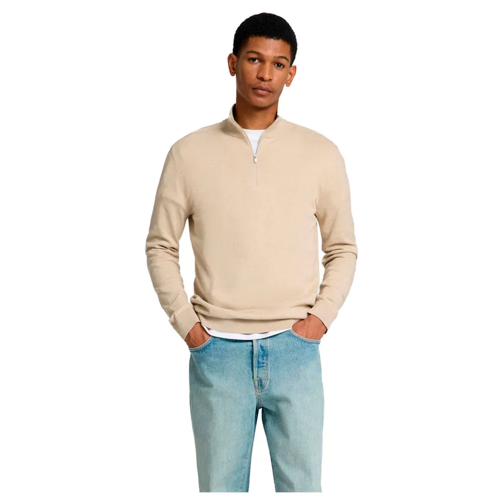 

Свитер Selected Berg half zip, бежевый