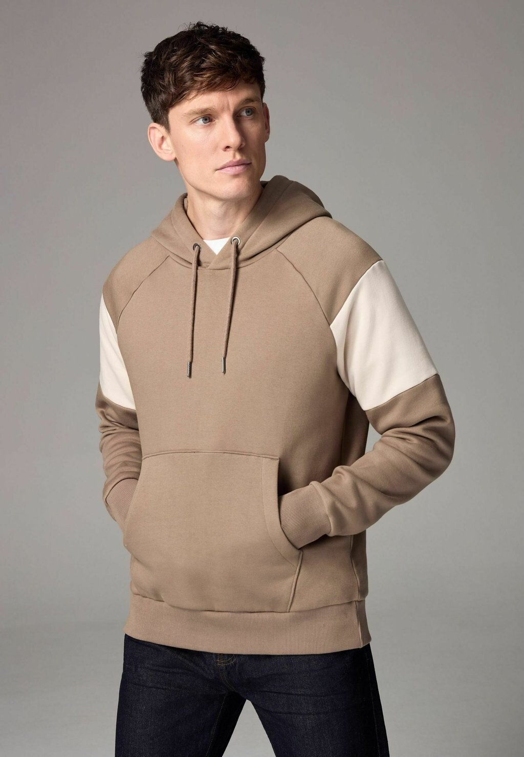 

Толстовка с капюшоном BLOCK MARL REGULAR FIT Next, бежевый
