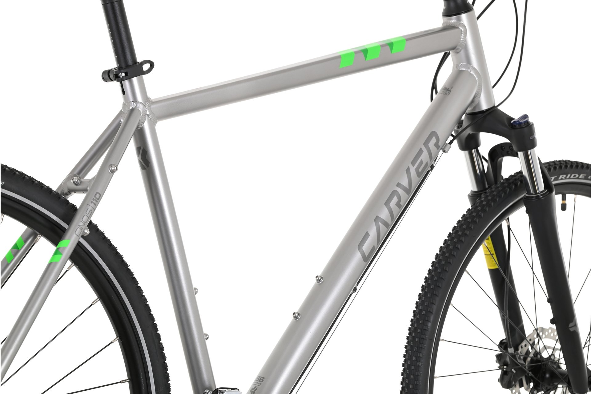 Кроссовый фитнес-велосипед Carver Cinos 110, Midgrey Anthracite Neongreen — фото 2