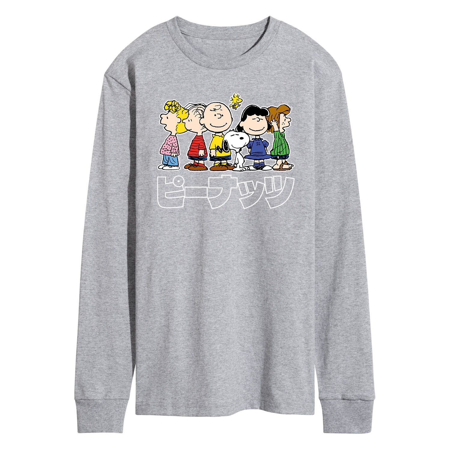 

Мужская футболка с длинными рукавами Peanuts Kanji Group Licensed Character