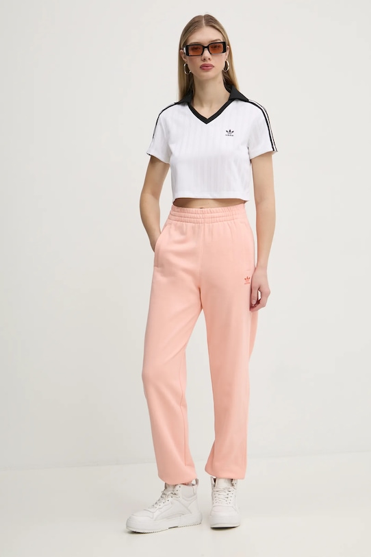 Хлопковые спортивные брюки Essential Adidas Originals, оранжевый — фото 2