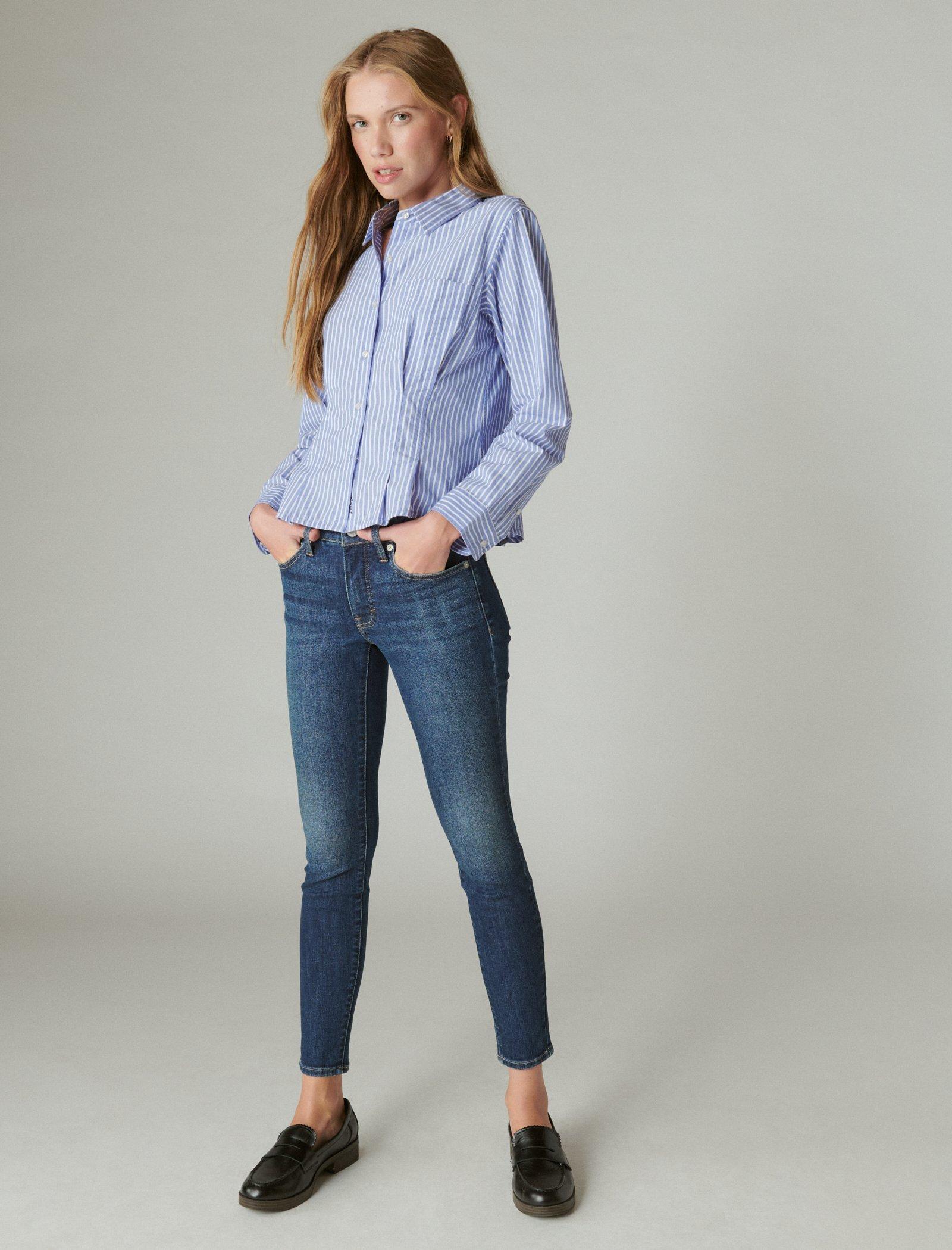 

Женские облегающие джинсы Lucky Brand Ava средней посадки, темно-синий