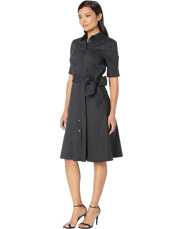 

Платье LAUREN Ralph Lauren Cotton-Blend Shirtdress, цвет Polo Black