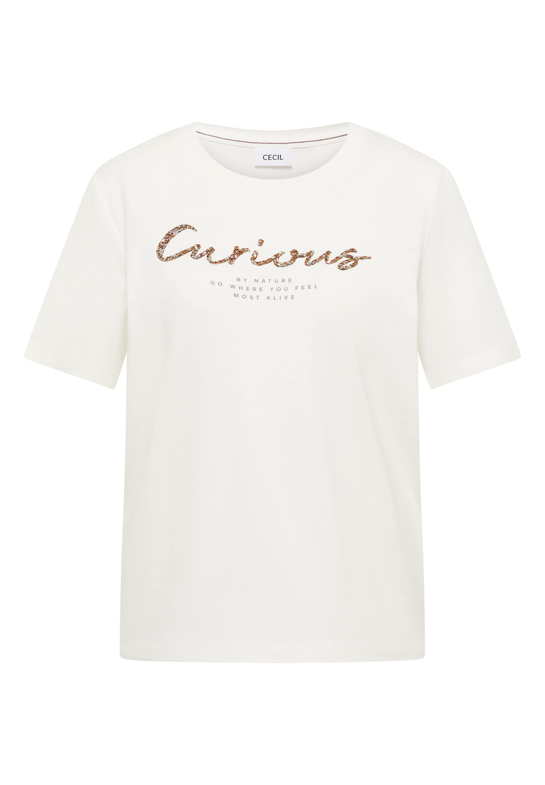 

CECIL Футболка в кремовом цвете, Бежевый, CECIL Футболка в кремовом цвете