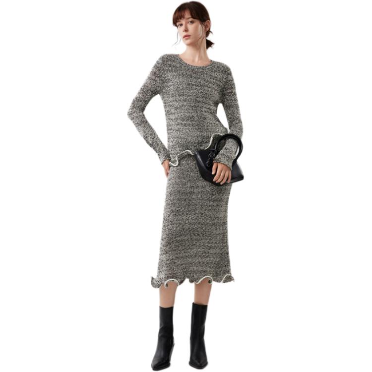 

ELLE Трикотажный свитер женский Medium Gray с круглым вырезом