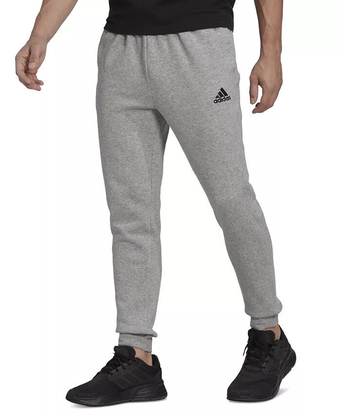 

Мужские удобные флисовые зауженные брюки средней посадки adidas, серый