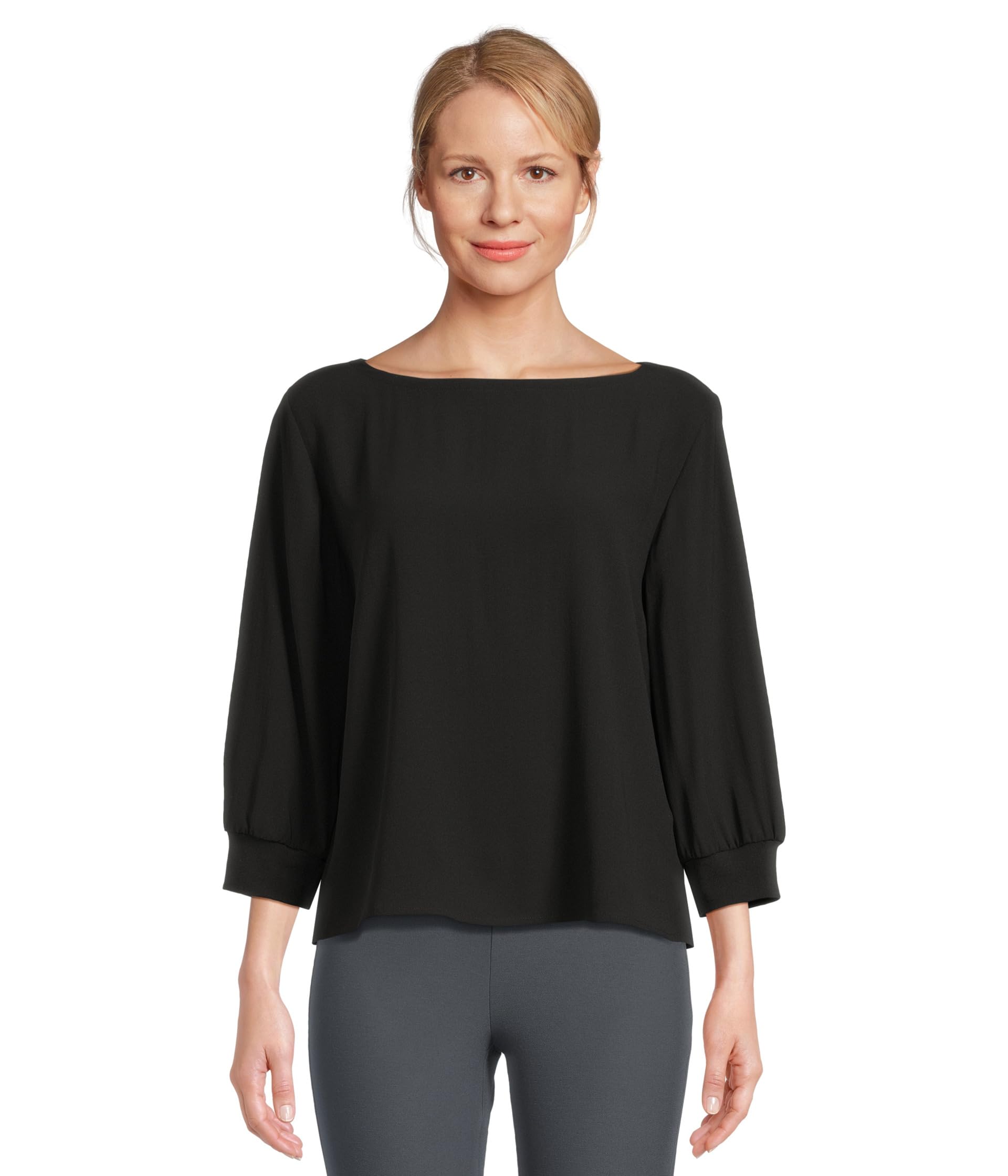 

Топ Eileen Fisher Bateau Neck 3/4, цвет BLA01