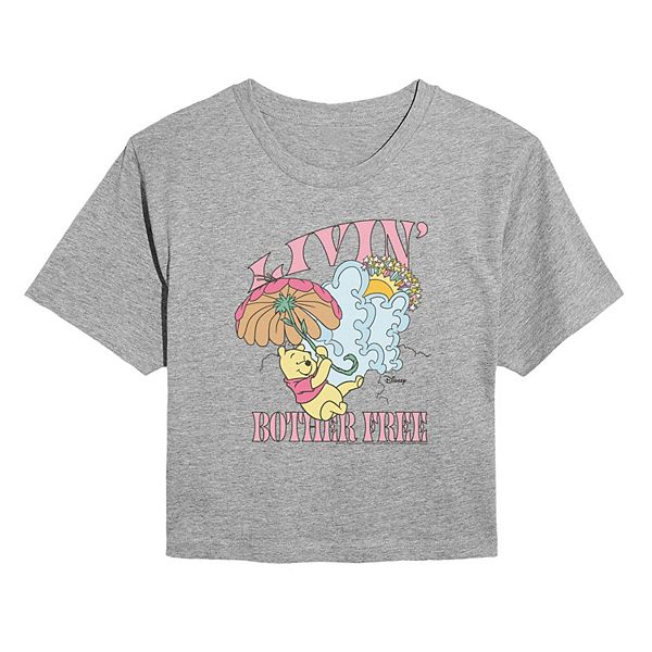 

Детская футболка кроп с принтом Winnie the Pooh Disney, Heather Gray