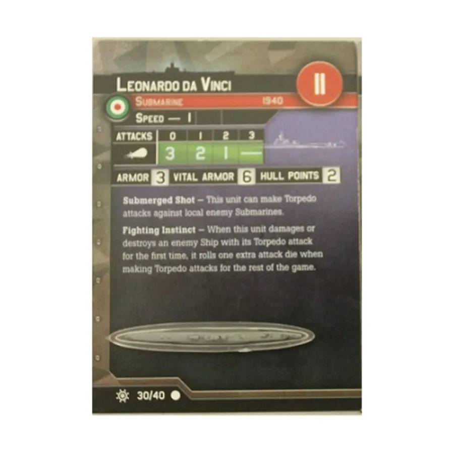 

Леонардо да Винчи (К), Axis & Allies - Collectible Miniatures Game - War at Sea - Condition Zebra Singles