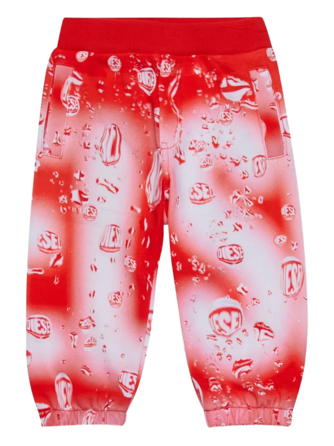 

Diesel Kids спортивные брюки с принтом, красный