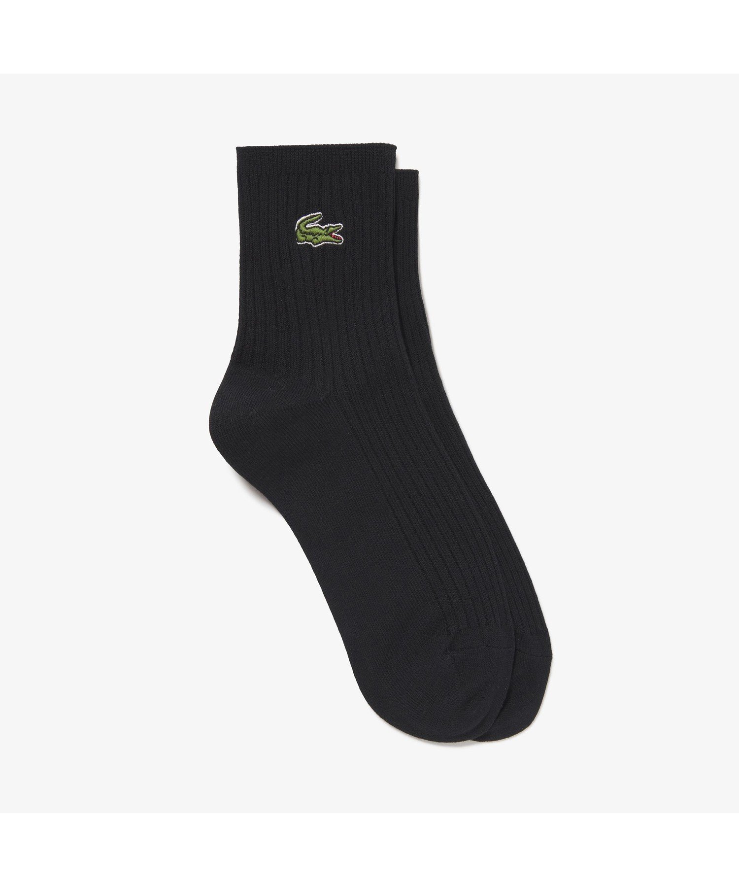 Носки LACOSTE короткие черные с логотипом