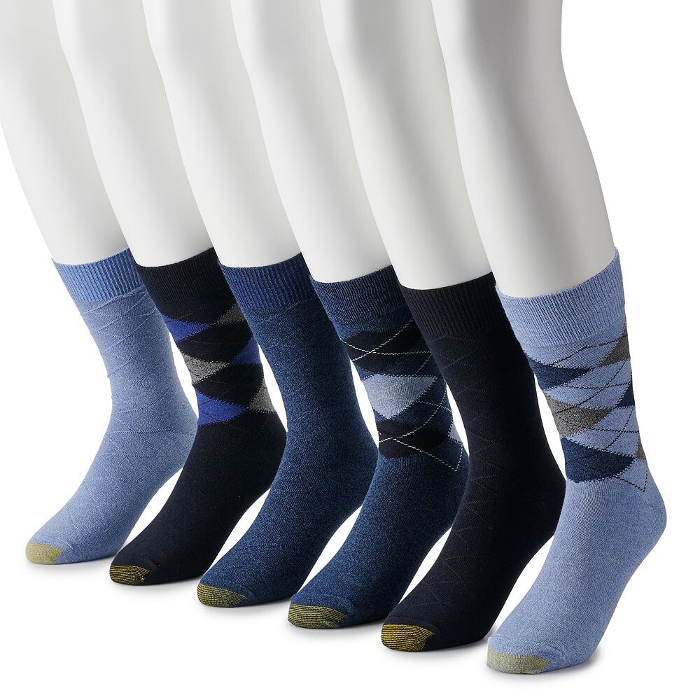 

Набор из 6 мужских носков GOLDTOE Cambell Argyle Crew, цвет Denim Argyle