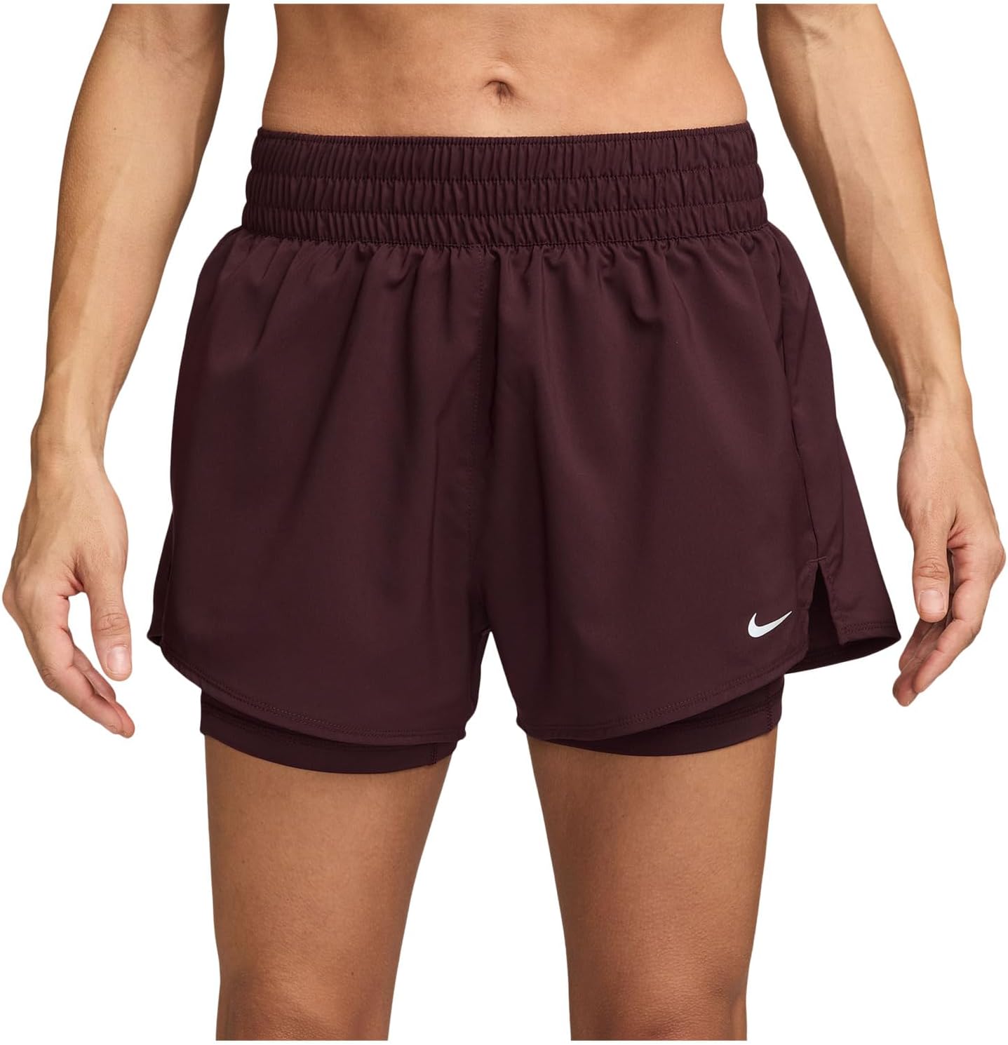 

Шорты Nike Dri-FIT High-Waisted 3" 2-in-1 Shorts, цвет Burgundy Crush/Reflective Silver