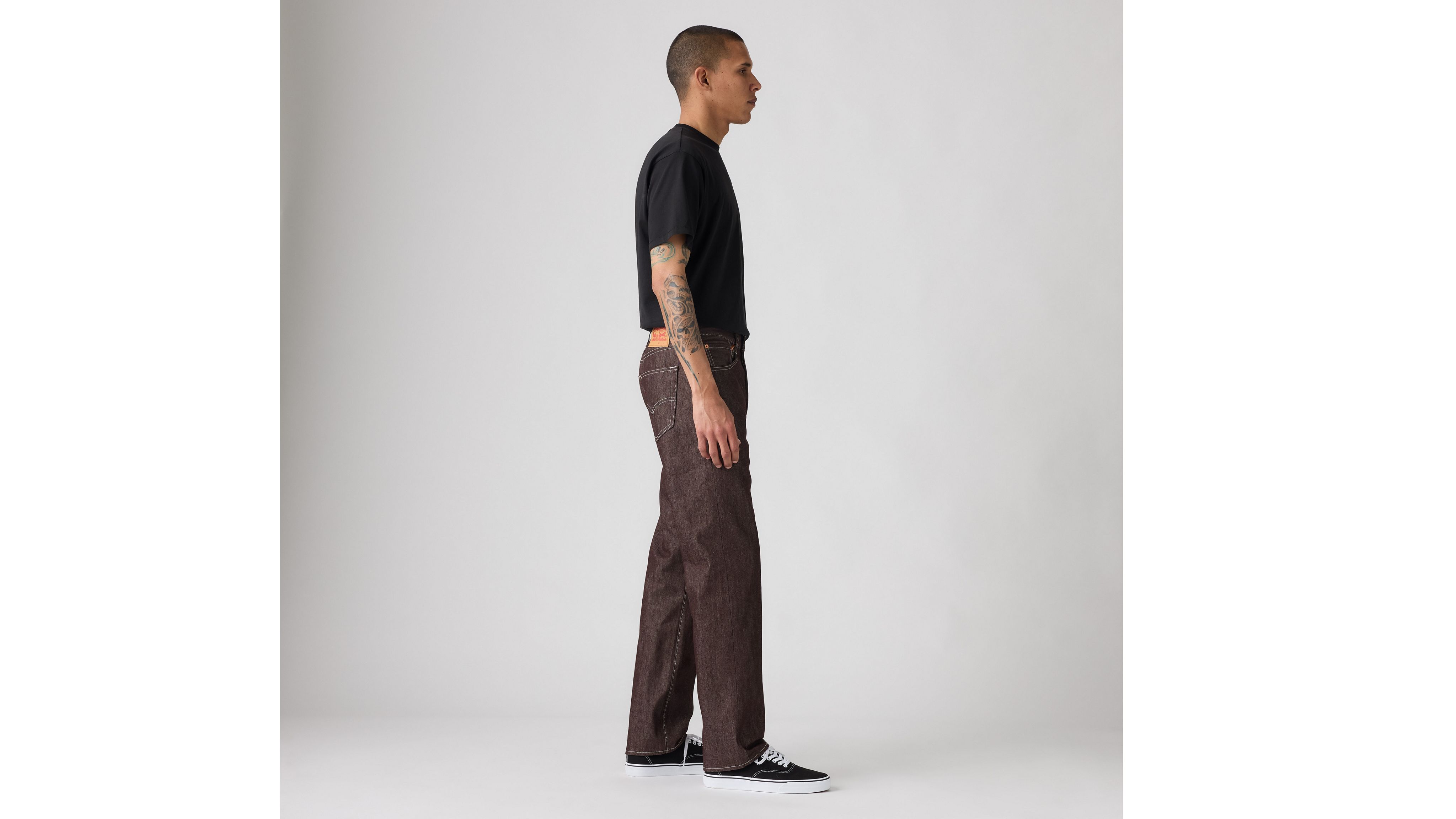 Мужские джинсы 501 Original Shrink-to-fit Levi's, Burgundy Rigid - Brown — фото 3