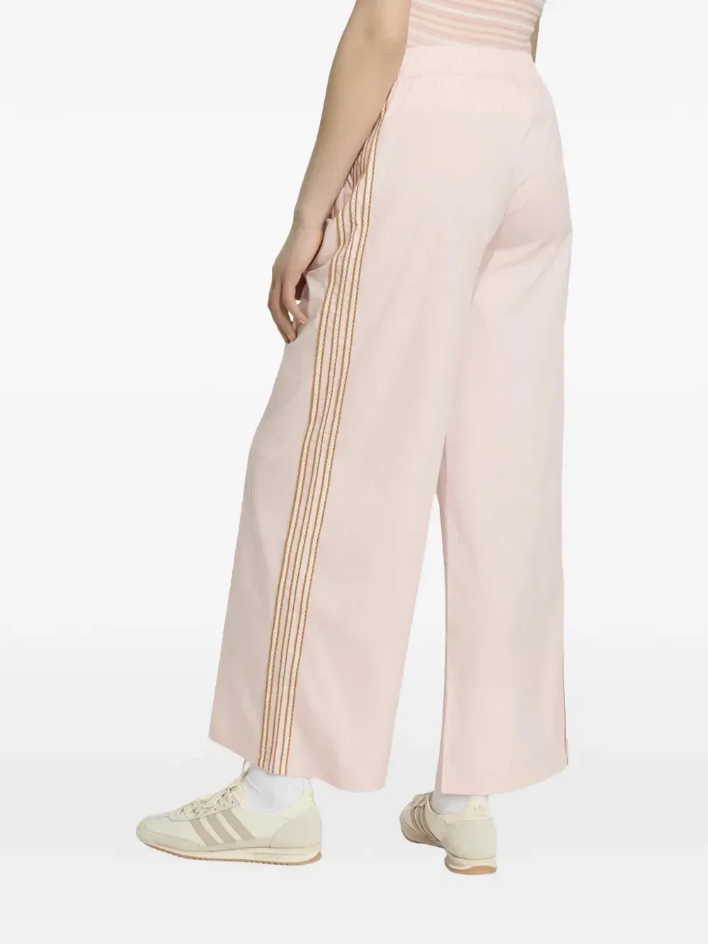Брюки Summer Glow широкого кроя с боковыми полосками adidas, розовый — фото 2