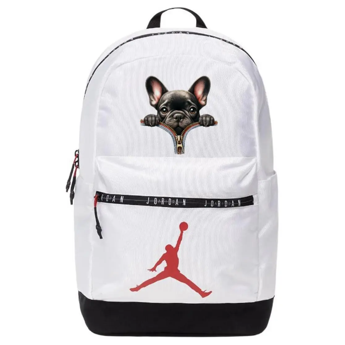 

Jordan Полиэстеровый рюкзак обычный унисекс белый, Zip Closure Puppy