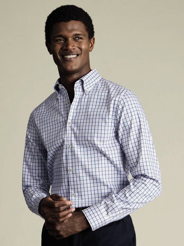 

Хлопковая рубашка с длинными рукавами Oxford Charles Tyrwhitt, Mid Blue