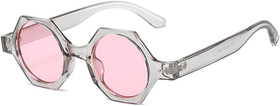 

Солнцезащитные очки в стиле ретро с многоугольными линзами для женщин, модные панк-солнцезащитные очки круглой формы для мужчин, очки с шестиугольными заклепками generic, C1-32408