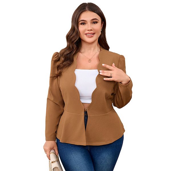 

Женский кардиган-блейзер Plus size Kojooin, Khaki