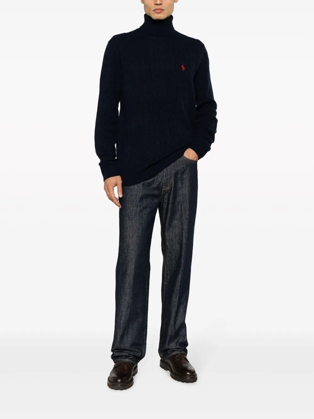 Джемпер фактурной вязки из смесовой шерсти POLO RALPH LAUREN, синий — фото 2