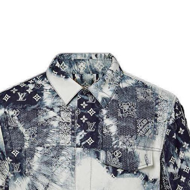 Новые квартальные продукты LV Shirt Men Louis Vuitton, темно-синий — фото 3