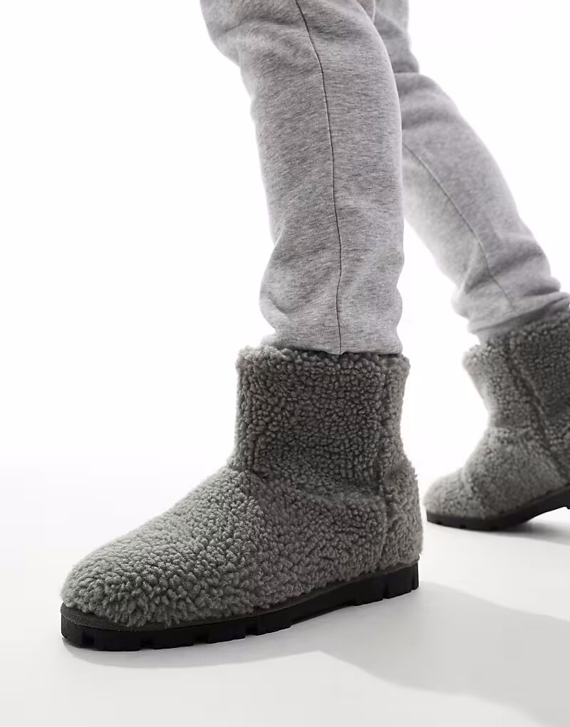 

Ботинки-тапочки ASOS DESIGN из серого борда