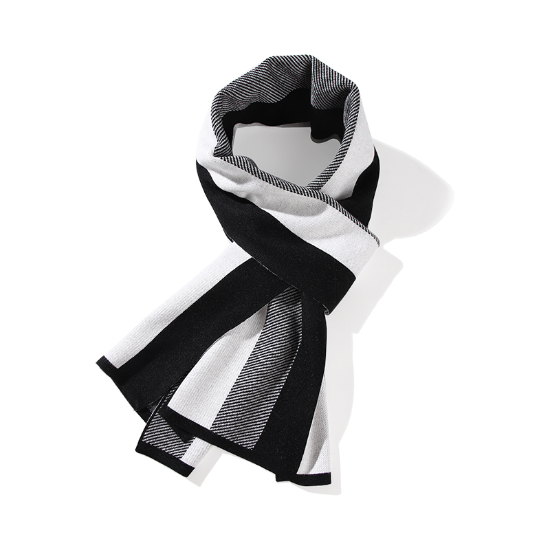 

Шарф мужской из полиэстера Jeep, черный белый stripes