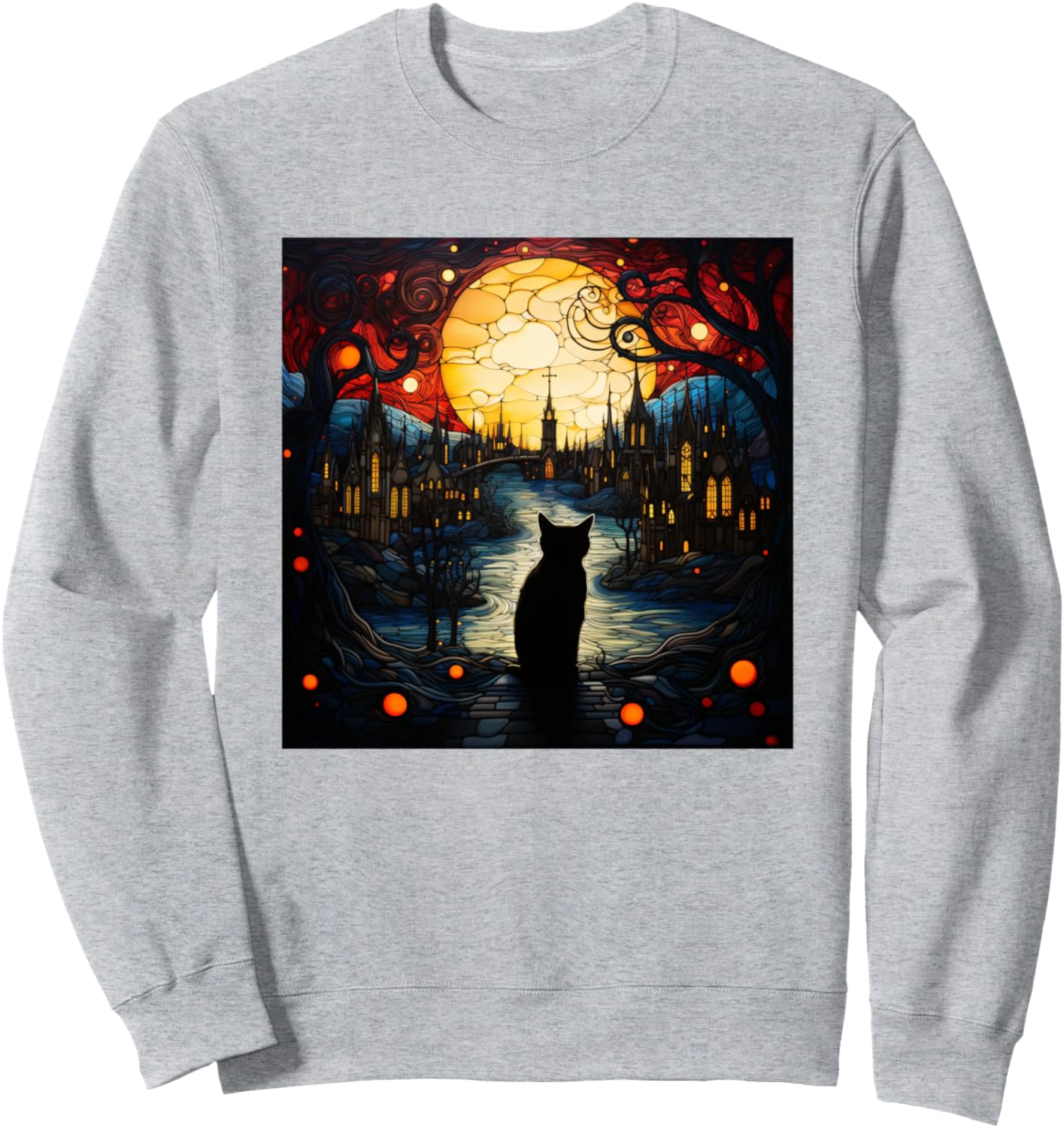 

Толстовка на Хэллоуин в стиле витража с изображением черного кота, наблюдающего за луной Halloween Black Cat Watching The Moon, Черный, Толстовка на Хэллоуин в стиле витража с изображением черного кота, наблюдающего за луной Halloween Black Cat Watching T