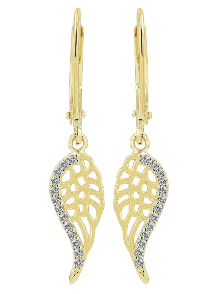 

Adeliás Женские серьги из серебра 925 пробы с кубическим цирконием в золотой оправе