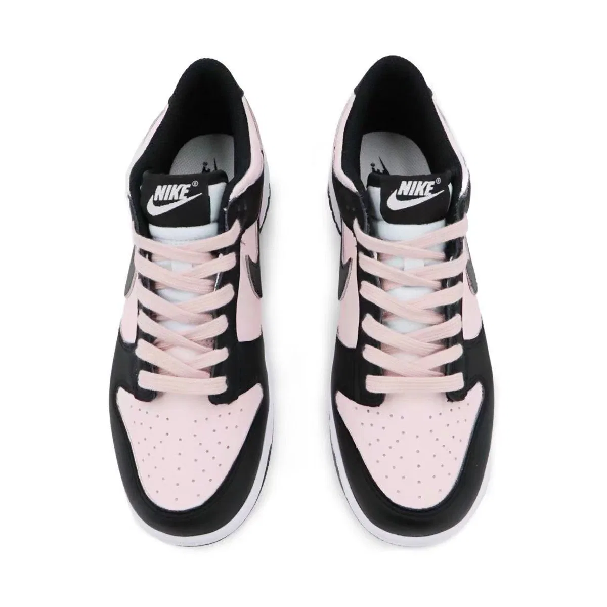 Кроссовки для скейтбординга детские Dunk Sweet Mood Leather Waterproof Lightweight Cushioning Low top, черный, розовый, унисекс Nike, Pink — фото 4