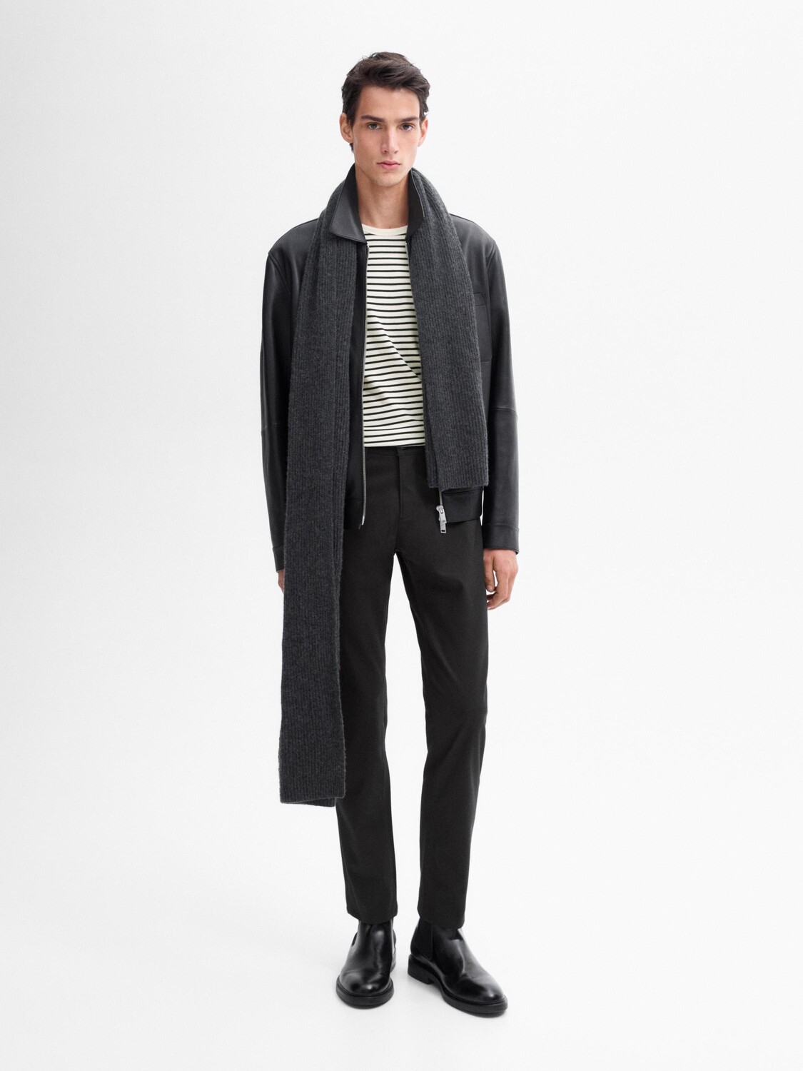 

Узкие брюки из хлопковой смеси Massimo Dutti, серый