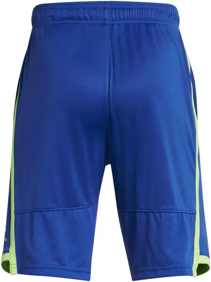 Детские шорты Under Armour Stunt 3.0, (432) Tech Blue/Morph Green/Black — фото 2