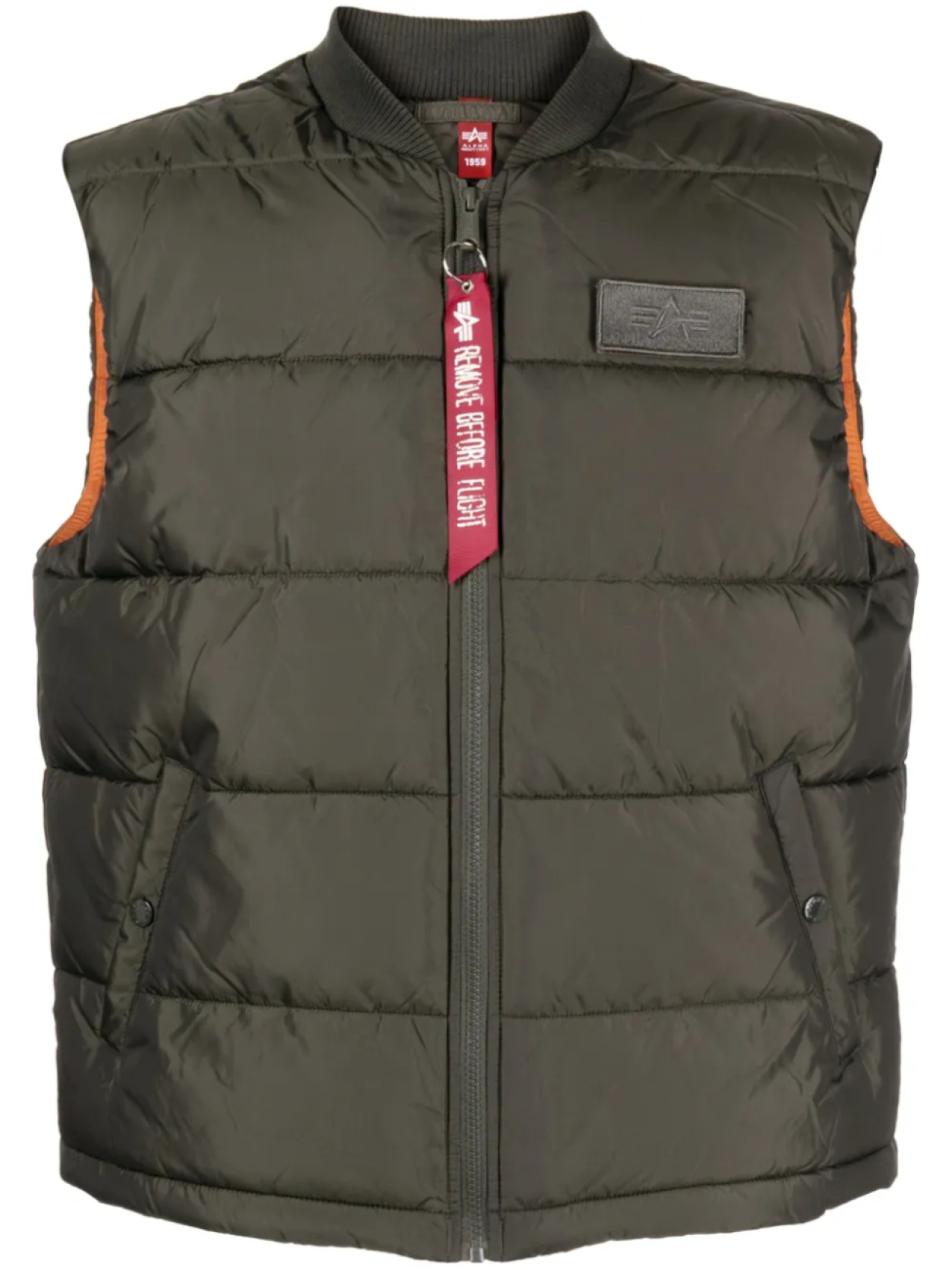 

Дутый жилет на молнии Alpha Industries, зеленый