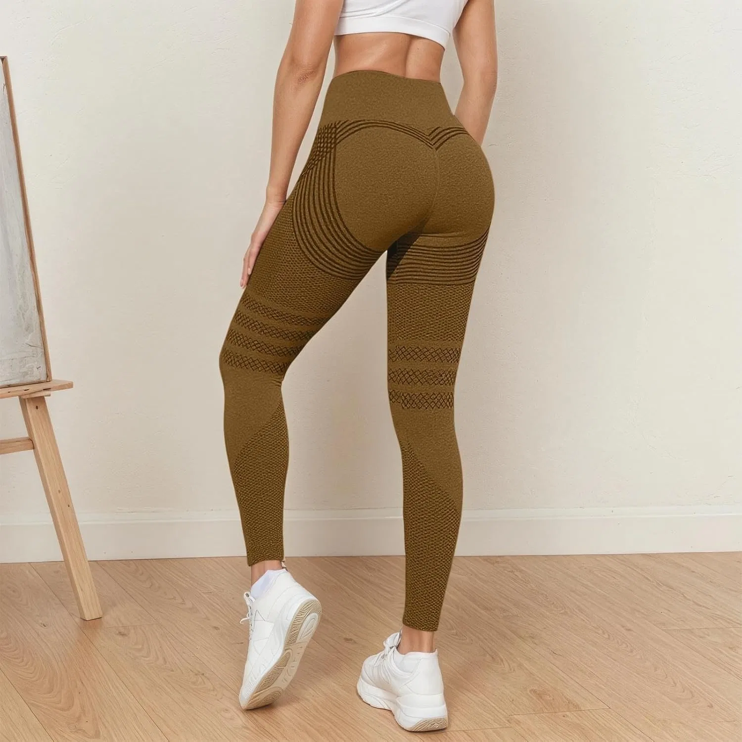 Леггинсы компрессионные высокие для живота и ягодиц, Brown — фото 3