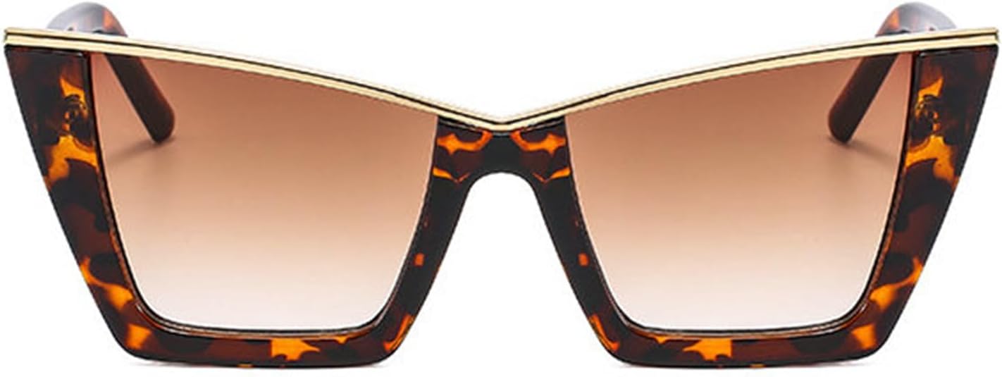 

Винтажные солнцезащитные очки Willochra большого размера с квадратными заклепками для женщин, модные солнцезащитные очки «кошачий глаз» с градиентным переходом цвета, защита от УФ-излучения UV400, Leopard