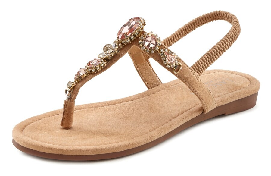 Сандалии с т-образным ремешком LASCANA T-Bar Sandals, бежевый
