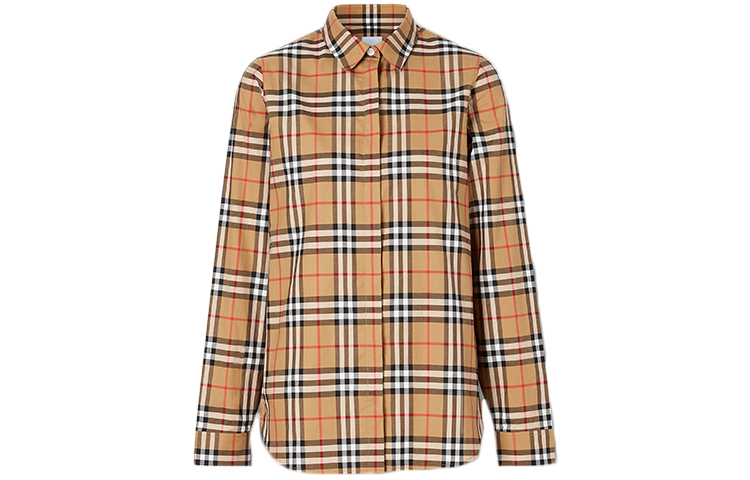 

Винтажная рубашка в клетку 'Antique Yellow' Burberry, Классический стиль Желтый