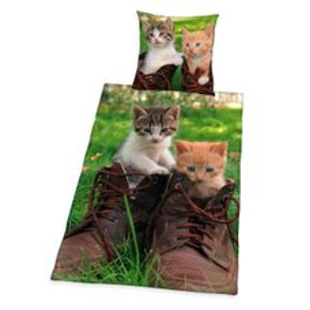

Постельное белье кошки в обуви 2 шт. Котёнок 135х200 см (80х80 см) Herding