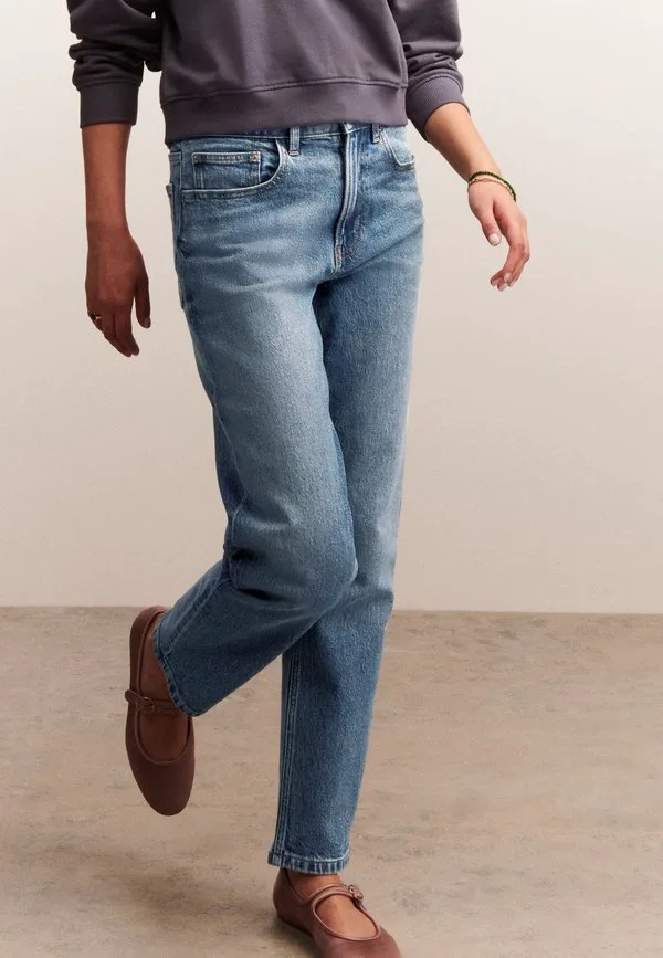 Удобные джинсы-сигареты с высоким кроем Next, Mid Blue Denim — фото 4