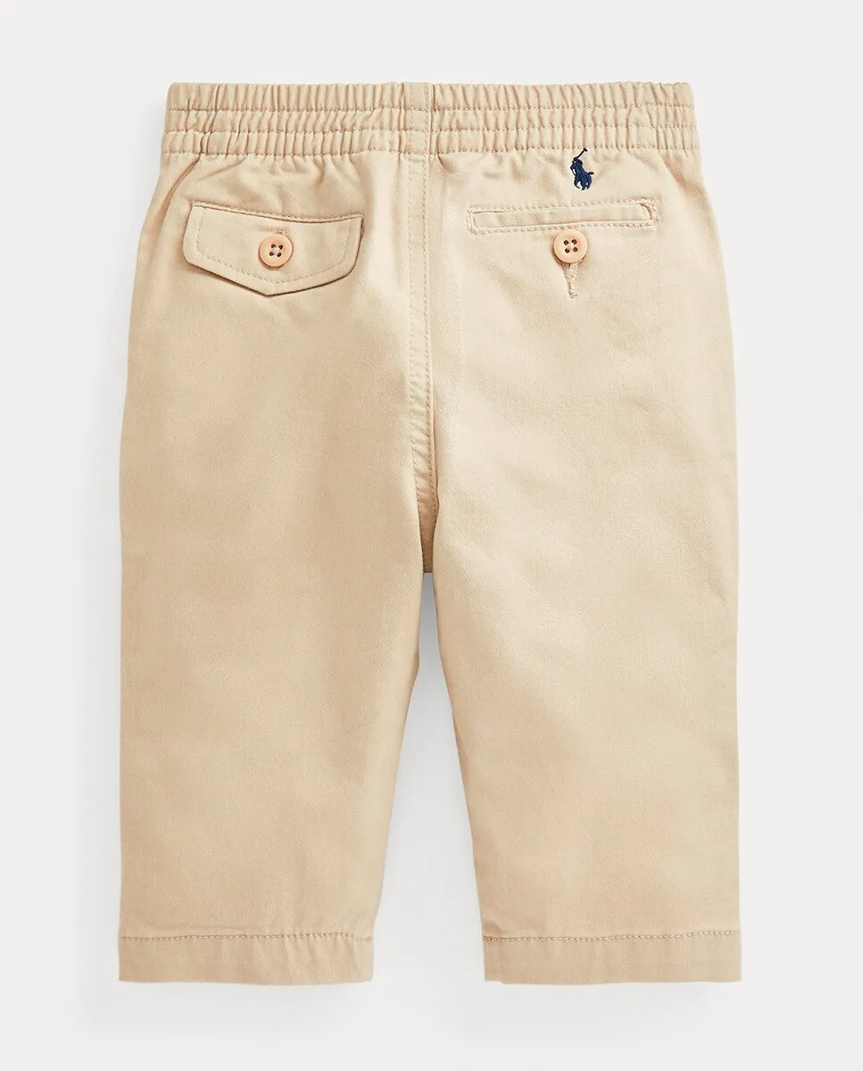 Хлопковые штаны для мальчика с вышитой лошадью Polo Ralph Lauren, бежевый — фото 2