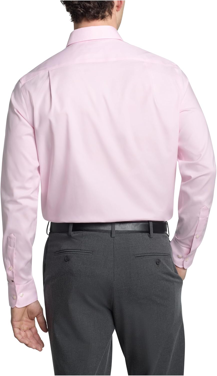 Мужская классическая рубашка Tommy Hilfiger, стандартный крой, базовые вещи, Classic Pink — фото 2