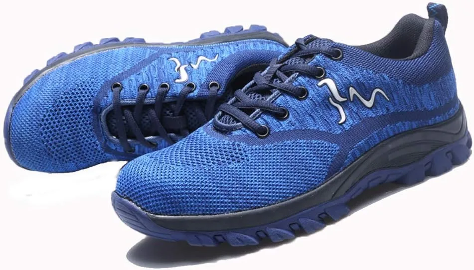 Кроссовки Morbuy Stahlkappe Arbeitsschuhe Herren, Atmungsaktiv Sicherheitsschuhe Leicht Damen Sportlich Schuhe Trekking Mesh Schutzschuhe Gummi, синий — фото 2