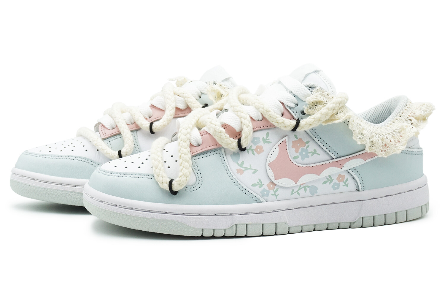 

Кроссовки Nike Dunk Skateboarding Shoes Women's Low-top Blue/White/Pink, голубой, Синий, Кроссовки Nike Dunk Skateboarding Shoes Women's Low-top Blue/White/Pink, голубой
