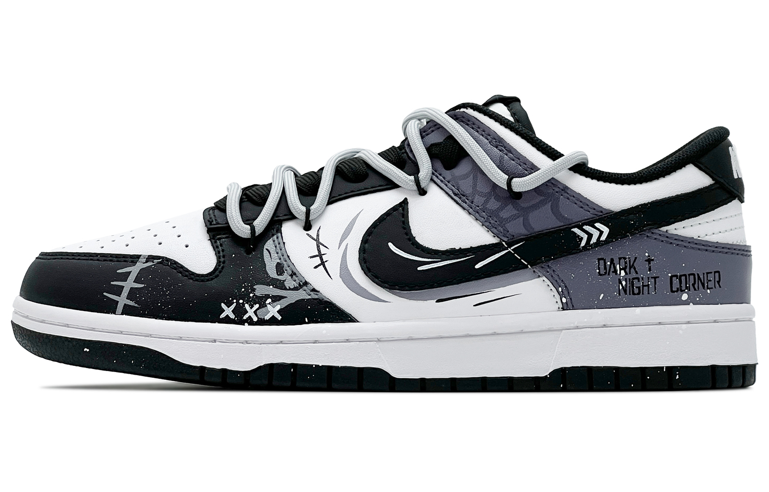 

Кроссовки для скейтбординга Dunk Abrasion Resistant низкие Unisex черные белые серые Nike, черный белый серый