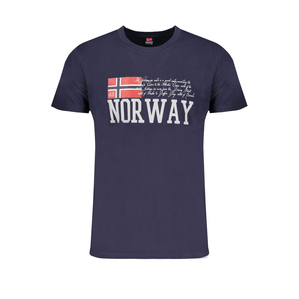 

Синяя хлопковая футболка Geographical Norway