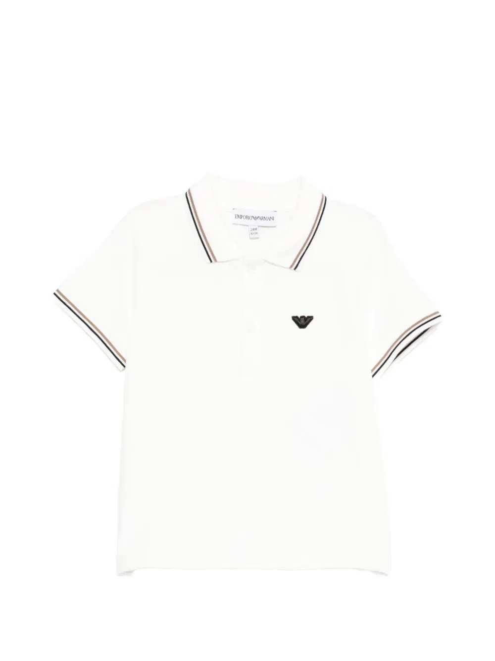 Поло с вышитым логотипом Emporio Armani Kids, белый