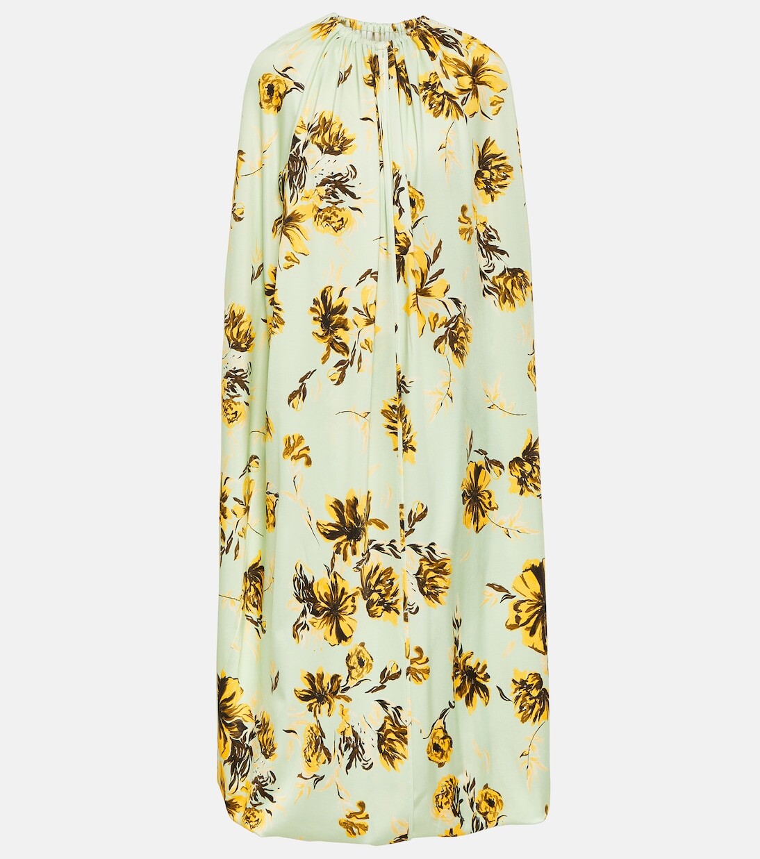 

Платье миди с цветочным принтом и накидкой Jil Sander, мультиколор