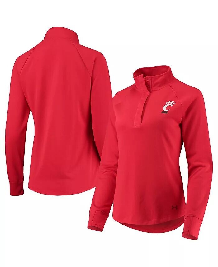 

Красная женская куртка двойной вязки Cincinnati Bearcats на четверть кнопки реглан Under Armour